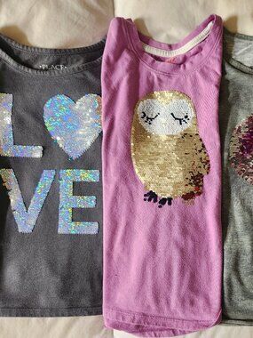 Set of 4 Size 7/8 Sequin Flip T-Shirts